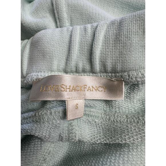 LoveShackFancy Etty Joggers Womens Size Small Aqua Hand Dye Pants *READ - Picture 4 of 9